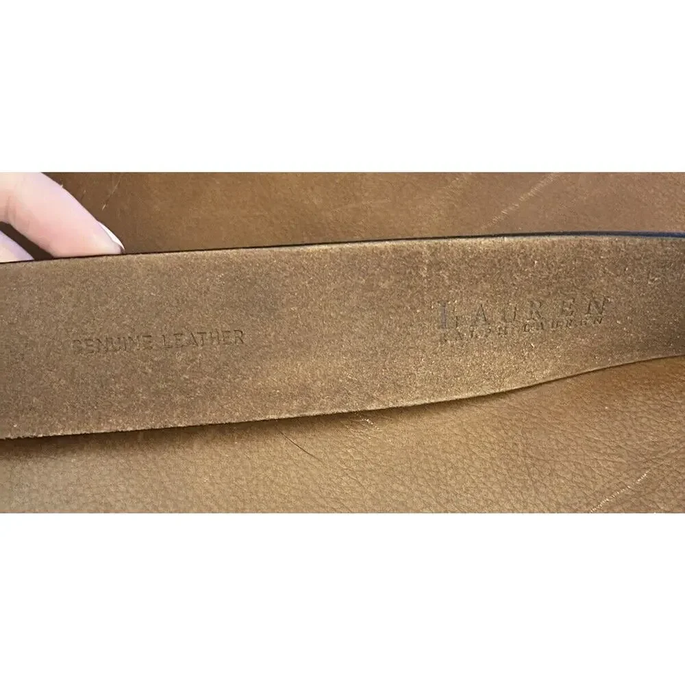 Lauren Ralph Lauren Brown Leather Belt Cross Detail Western XL